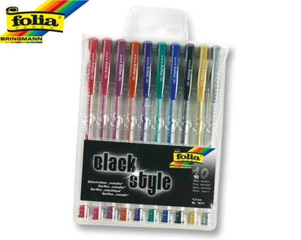 BOLIGRAFOS GEL-METALICOS-10 UNIDADES.