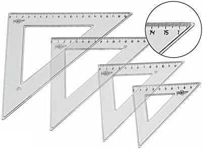 ESCUADRA FAIBO 14 CM PLASTICO CRISTAL