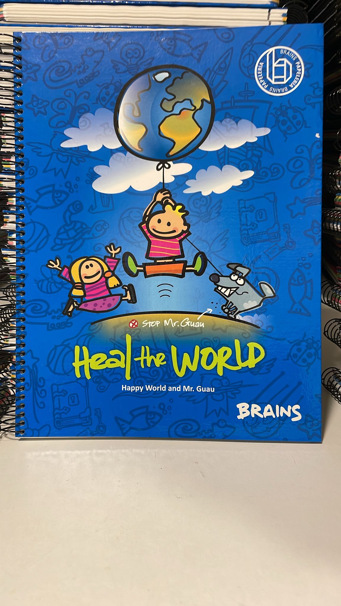 CUADERNO MICROPERFORADO A4 AZUL HEAL THE WORLD