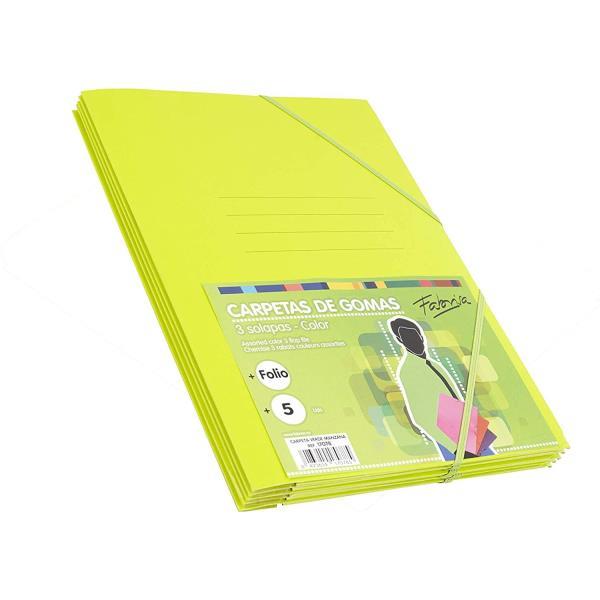 CARPETA CARTÓN GOMAS COLORES VARIADOS