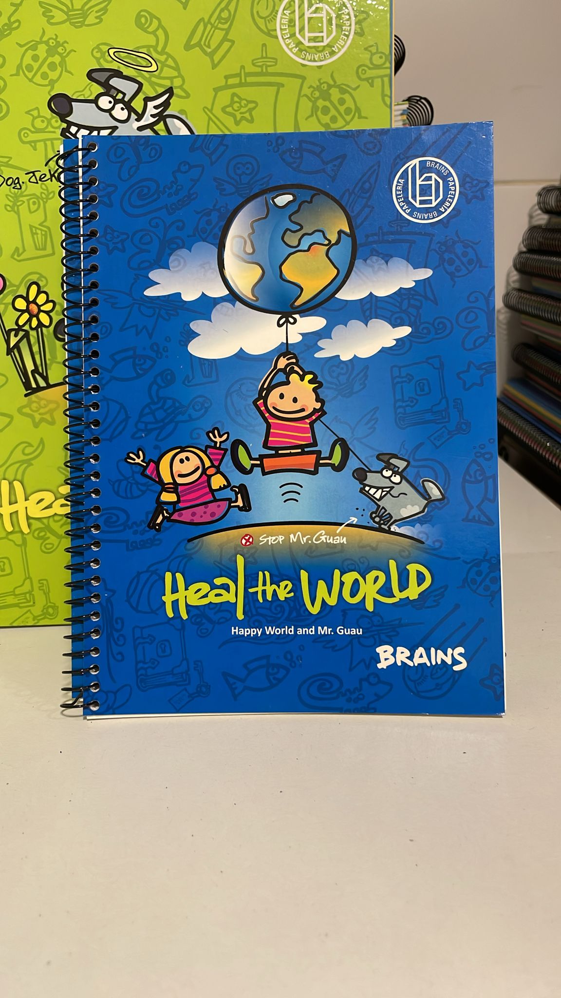 CUADERNO A5 CUADRÍCULA AZUL HEAL THE WORLD