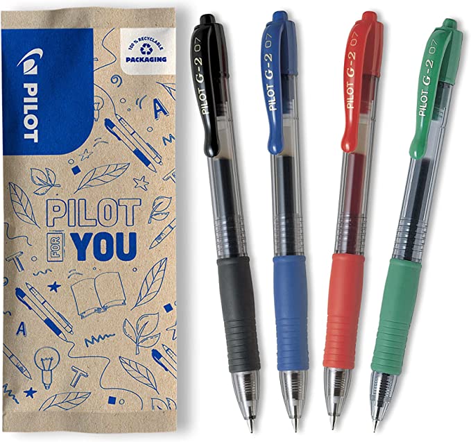 PILOT Flowpack G-2 Bolígrafo Tinta Gel Azul,Negro,Rojo,Verde - Punto medio