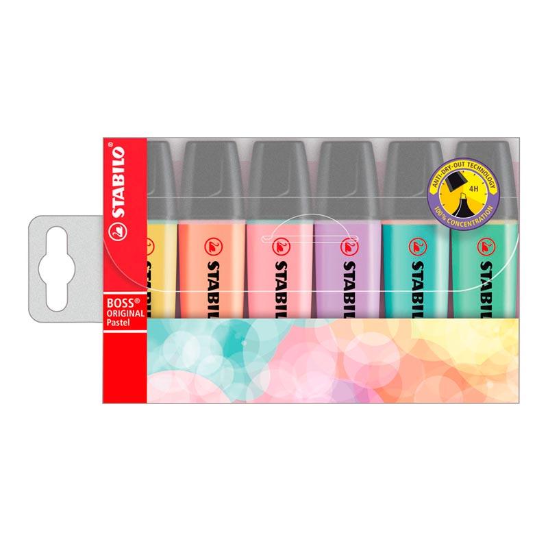 ROTULADOR STABILO BOSS PASTEL FLUORESCENTE 70 ESTUCHE DE 6 U