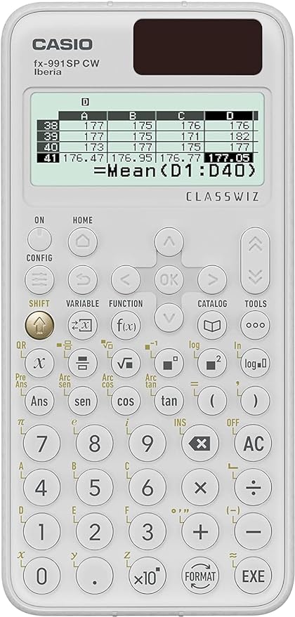 Casio FX-991SP CW - Calculadora Científica, Recomendada para el Curriculum Español y Portugués, 5 Idiomas, más de 560 Funciones, Solar, Color Blanco