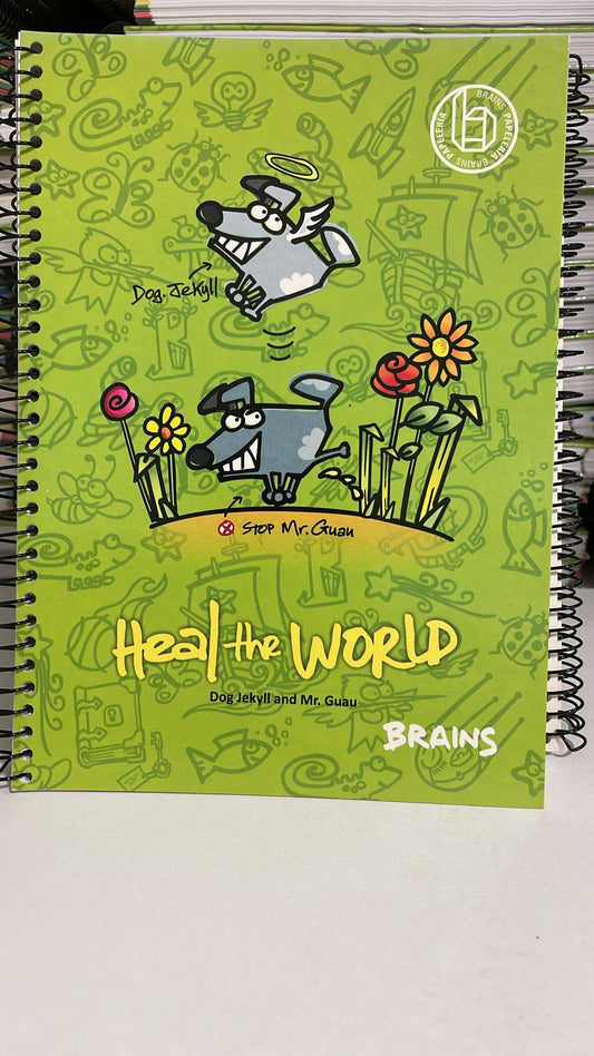 CUADERNO A5 CUADRÍCULA VERDE HEAL THE WORLD