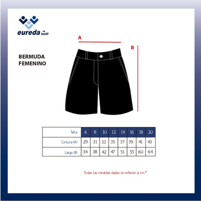 Bermuda negra Brains Femenino