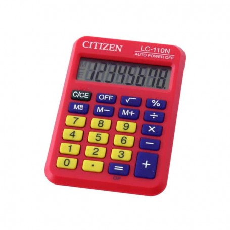 CALCULADORA CITIZEN BOLSILLO LC-110N 8 DIGITOS ROJA